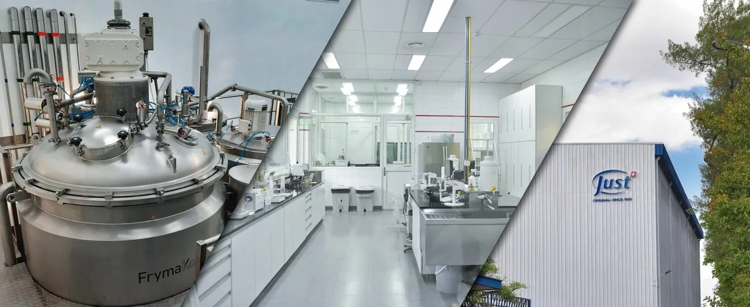Línea de envasado de productos JUST en la fábrica